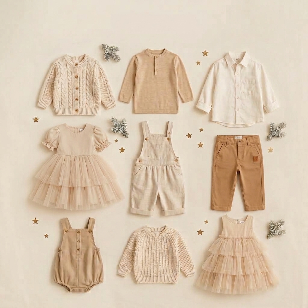 Vestuario Nubes de papel Navidad Beige Vestuario sesiones de navidad<br />